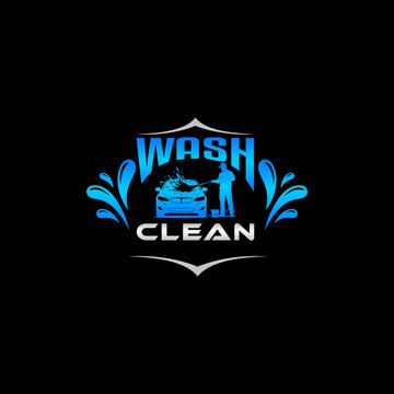 Wash clean logo design graphic symbol.
