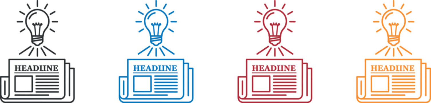 Newspaper Headline Lightbulb Ideas Concept