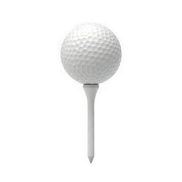 A golf ball mounted on a tee ready for a game of golf