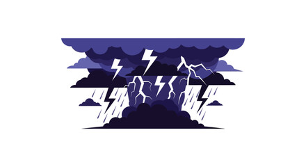 Dramatic storm clouds with bright lightning strikes create a striking silhouette © AL-AMIN