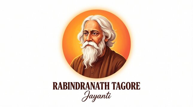 Ravindranath Tagore Jayanti illustration vector art