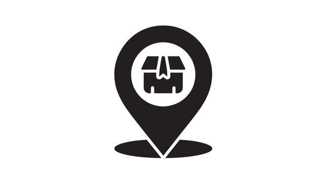 Map Pin Icon with House Real Estate Location Marker Minimal Black Property Symbol Vector