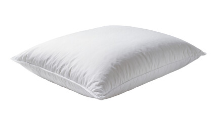 Soft white down pillow with stitched seams, isolated on transparent background © Maria