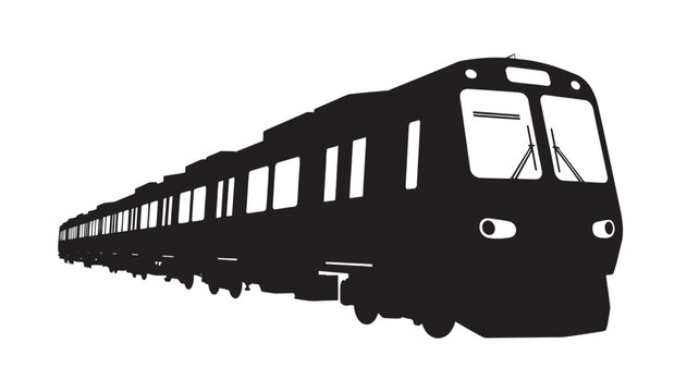 Train Icon Black Silhouette Railway Transport Symbol Isolated Minimal Vector for Urban Transit and Public Transportation Design