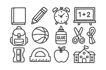 Fototapeta premium school supplies and education icons