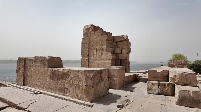 A view from the Kom Ombo Temple in Kom Ombo, Egypt.