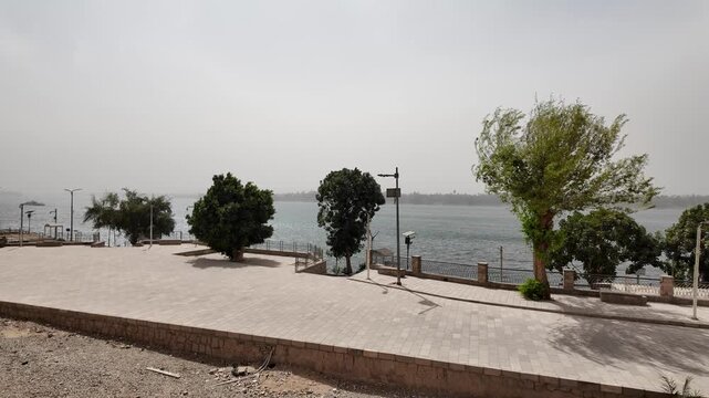 A view of the Nile River from Kom Ombo city in Egypt.