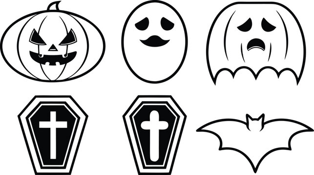 set of halloween ghosts