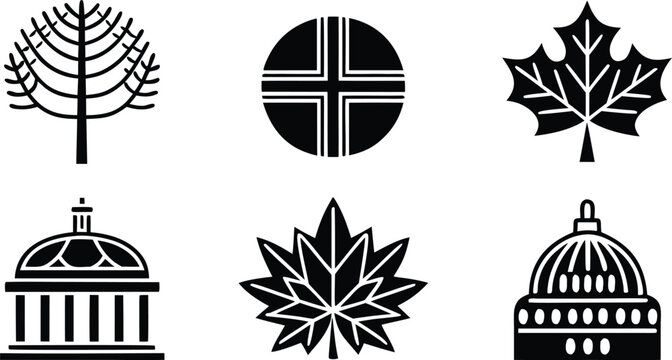 Six holiday featuring menorah dreidel christmas tree and church