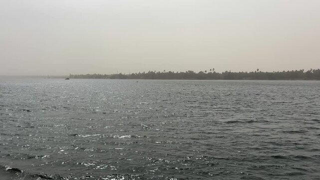 A view of the Nile River from Kom Ombo city in Egypt.