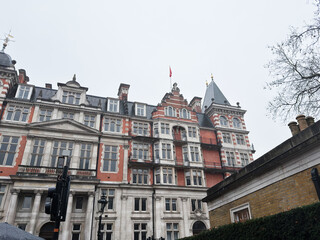 Naklejka premium Historic London Institution of Mechanical Engineers IMechE with ornate facade and red brick detailing in the UK