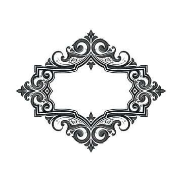 Ornate Decorative Frame with Vintage Flourishes.