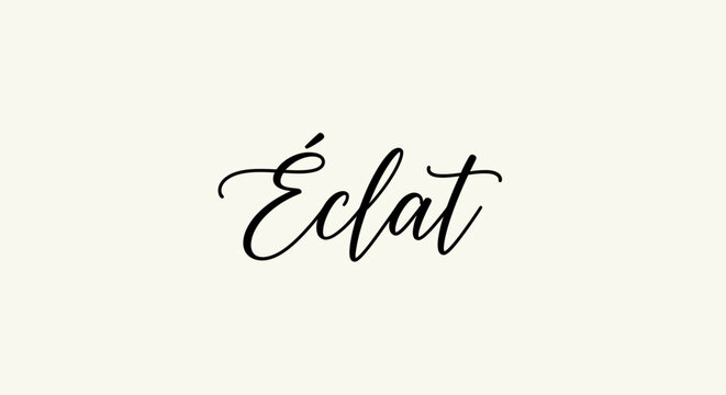 Elegant script font spelling the word Eclat.