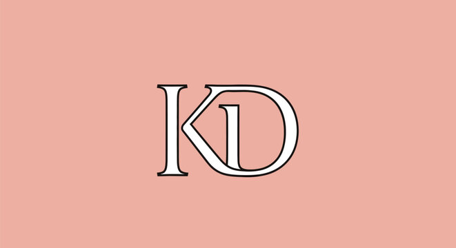 Elegant KD Monogram Logo Design with Serif Font.