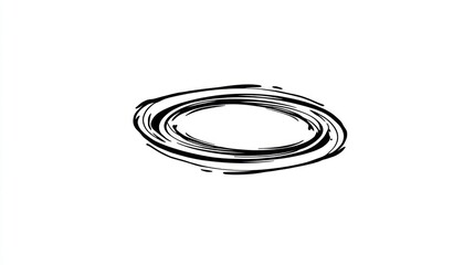 Naklejka premium Swirling, abstract, oval shapes with dark lines on a white background. Creates a vortex effect