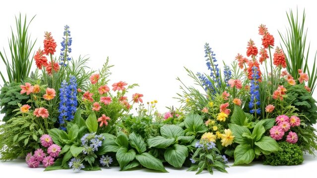 A beautiful and colorful flower arrangement, likely used for decoration in a garden or landscape design.