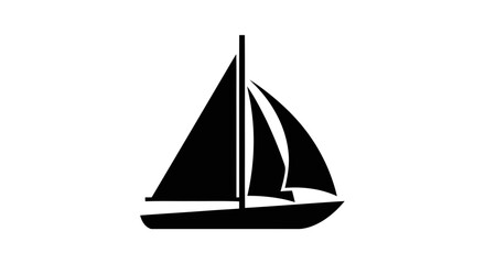 Fototapeta premium Vector illustration&nbsp;of minimalist sailboat icon vector illustration on a transparent background