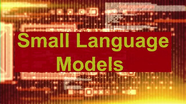 Small Language Models Futuristic Hi-Tech Grid and Numbers Background
