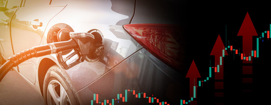 Transportation Costs Soar Financial Data Fuel Dispenser.