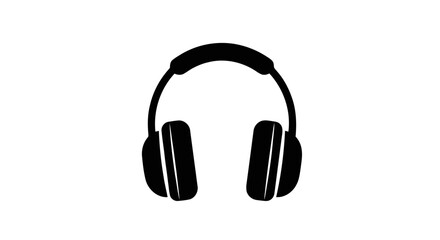 Fototapeta premium Vector illustration&nbsp;of black silhouette of modern headphones on a transparent background