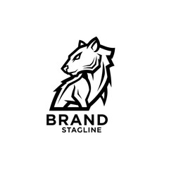 Fototapeta premium Modern Stylized Tiger Head Logo Design.