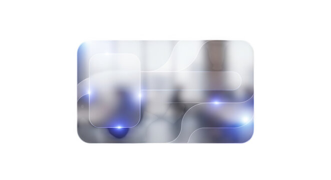 Close-up of a pair of blue illuminated computer mouse buttons isolated on transparent background