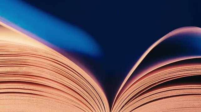 Open Book Pages Flipping, Knowledge Concept. Fresh ideas, imagination, personal development.