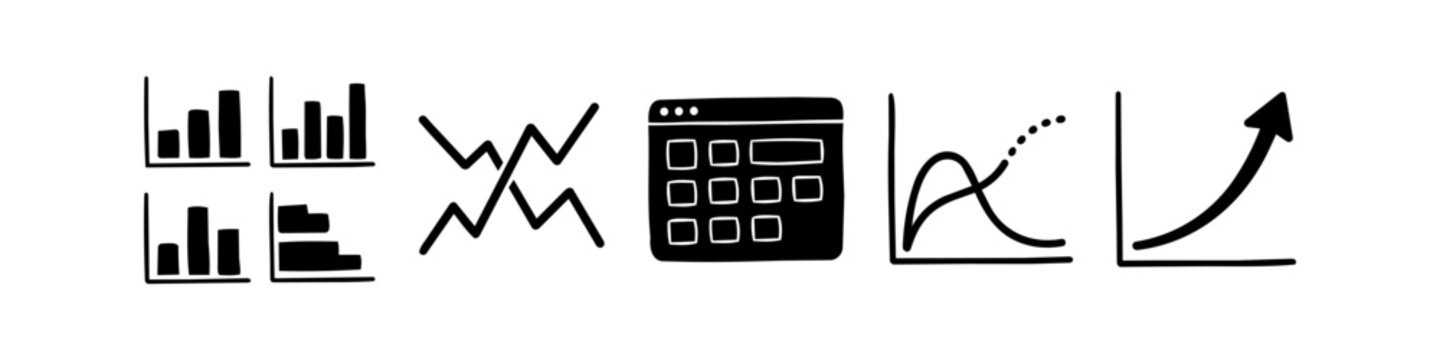 Collection of blue hand-drawn doodles of technology items and office gear: laptop stand, webcam, keyboard, headphones, and hard drive. Minimalist sketch icons for remote work and gaming setups.