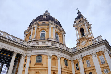 Obraz premium 2025 Dcember Turin, Italy cityscape featuring elegant historic architecture, urban streets, and a classic European atmosphere. historic buildings, charming streets, and typical urban architecture.