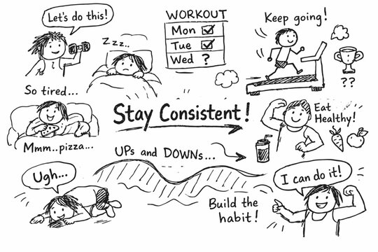 Consistent naive concept image vector icon to simple stay trying person imperfect