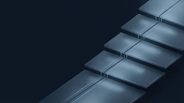 Premium enterprise roadmap background with layered modular stages and connector lanes for phased rollout strategy transformation header banner copy space