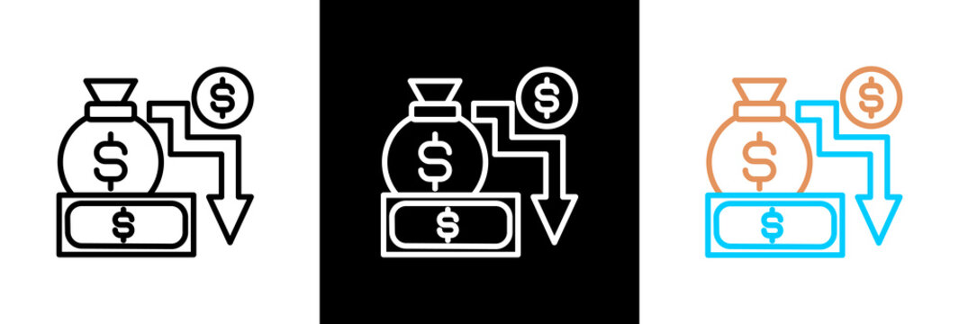 Deficit on white and black background