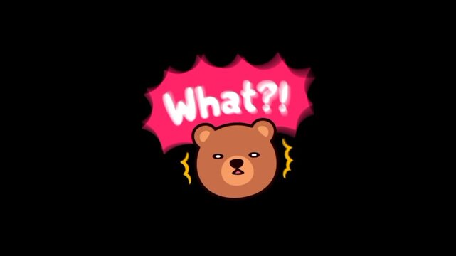 Bear shock emoji with what text 3d animation