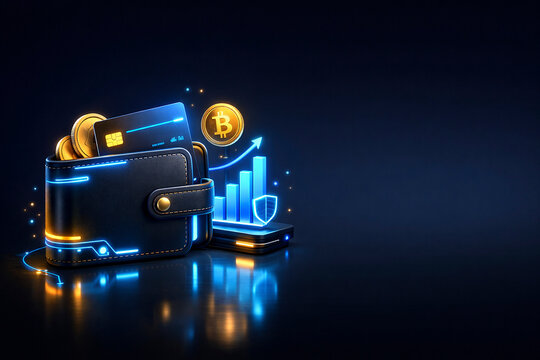 Billetera digital en concepto fintech