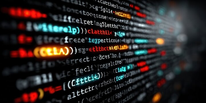 Open code on tech backdrop