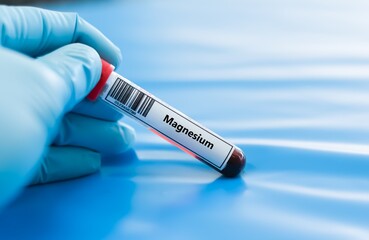 Obraz premium Blood sample tube for magnesium test analysis.
