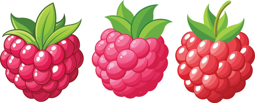 Three fresh raspberries a vibrant still life of summer fruit