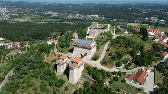 Drone video Castelo e Pa&ccedil;o dos Condes de Our&eacute;m Portugal Europe