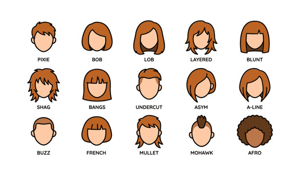 Diverse haircut styles for various hair types and personalities