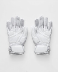 Obraz premium Pair of White Winter Sports Gloves on a White Background Photography High Resolution Stock Photo Detailed Shot