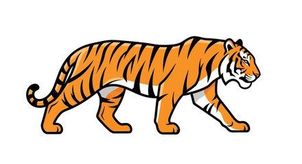 Obraz premium Tiger Walking Silhouette - Vector Illustration