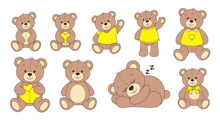 Cute Teddy Bears Collection: Various Poses and Outfits © anis