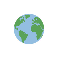 Obraz premium A vibrant illustration of planet Earth, showcasing continents of green against a backdrop of blue oceans