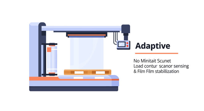 Automated stretch wrap machine packaging pallet with adaptive load control