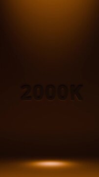 Kelvin Scale Comparison: A Visual Guide to Light Temperatures from Warm 1000K Amber Spotlights to Cool 9000K Blue Tones, Featuring 3D Embossed Labels and Soft Bottom Reflections.