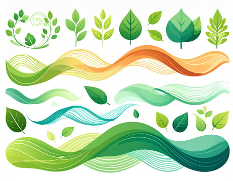 Organic graphic elements pack for eco-friendly branding