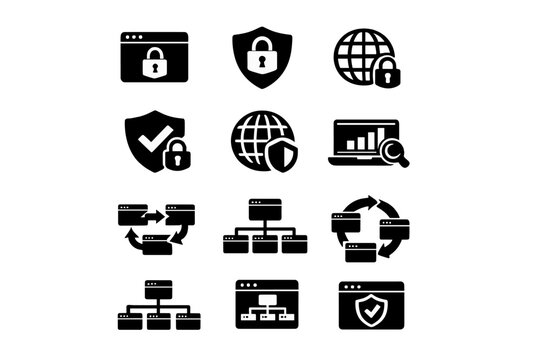 Icon vector browsing icons workflow simple image secure generation safe arrows connection