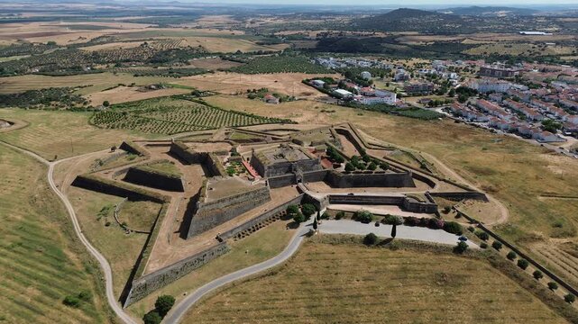 Drone video Forte de Santa Luzia Elvas Portugal Europe