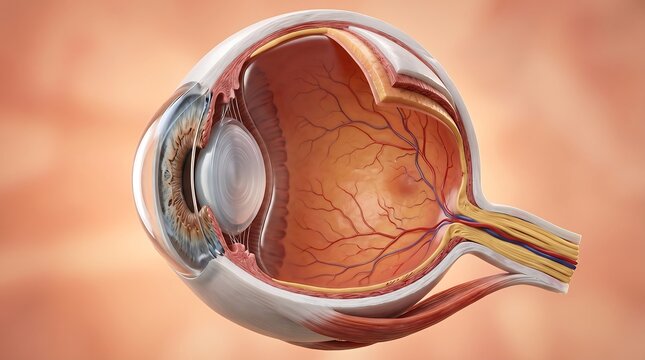 Anatomy of a human eye, cross-section view