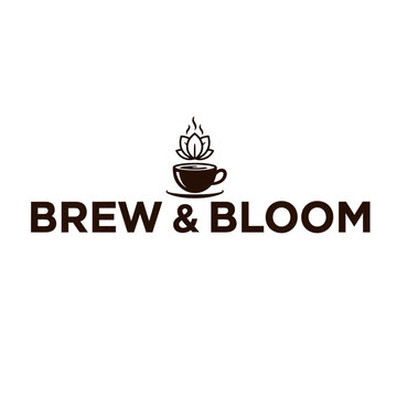 Brew and Bloom Coffee Logo Design.